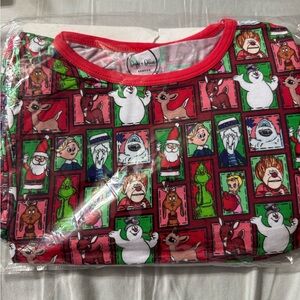 Oak and Ollie Bamboo long sleeve and pants pj set, Christmas movie characters